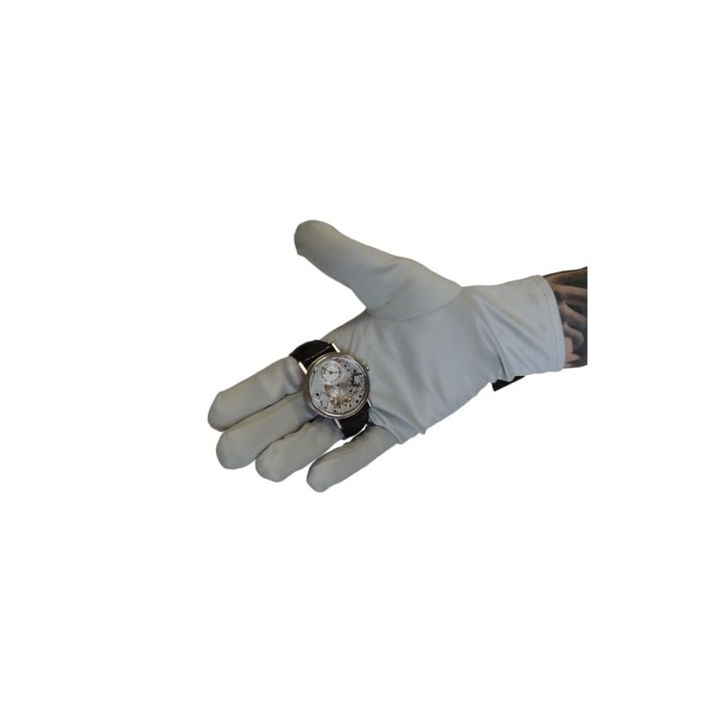 KD89 Grey Microfibre Heli Gloves for Watchmaking, Jewellery, Collectors, Professionals