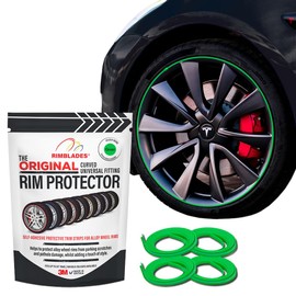 Rimblades Original Green Alloy Wheel Protectors - DIY | 9 Colours Available | Universal Fit for All Wheels | Durable Rim Guards | Car Wheel Scratch Protection | Rim Protection