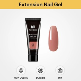 EZONEDEAL Poly Nail Extension Gel, Long-lasting Nail Extension Gel Set, Acrylic Nail DIY Nail Gel Tool Kit For Women, Building Nails Finger Manicure Gel, Nail Enhancement Gel For Beginner (NUDE)