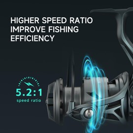 TEBEN Surf Fishing Reel - 4.3:1/5.2:1 Grea Ratio Spinning Reel,4+1BB Surf Fishing Reels,Max Drag 17.64-55 Lbs Freshiwater and Saltwater Spinning Reels Fishing (TB-GTS, 6000)