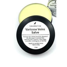 calendula crow Varicose Veins Salve - Leg Vein Support, Spider Veins - 2 Oz Tin