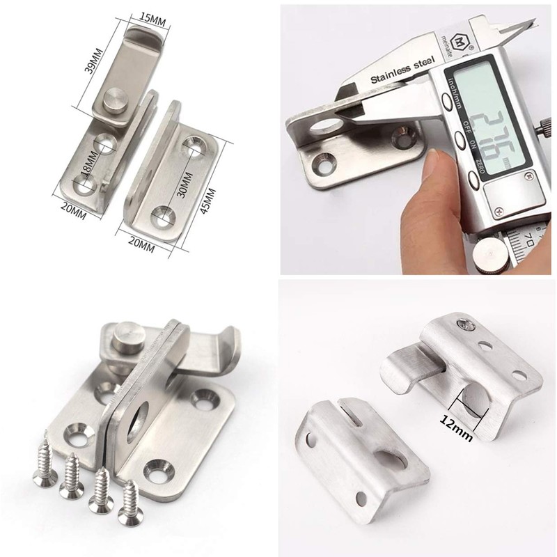 YUOIP® Hasp Latch Gate Bolt Lock Door Bolts Stainless Steel