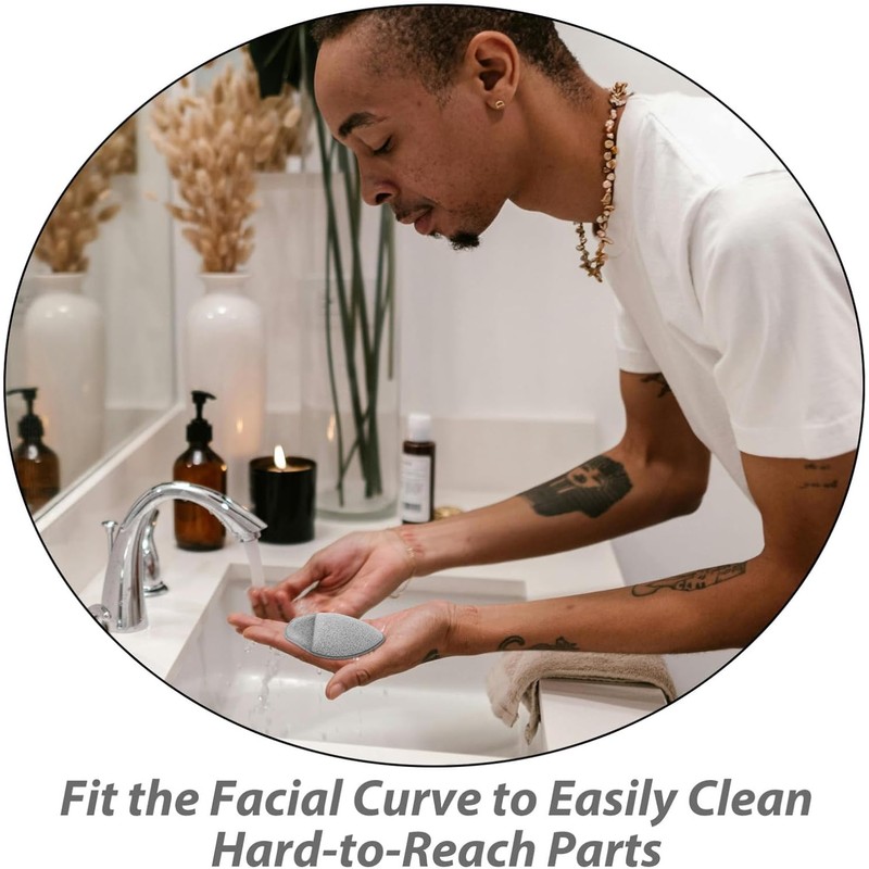 Esponja Facial para Lavar el Rostro, Punta Exfoliante, Poliuretano