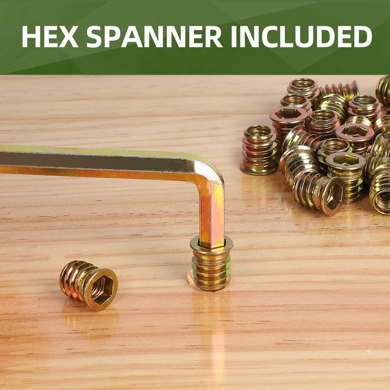 40 PCS 1/4-20 x 20mm Threaded Inserts for Wood Professional