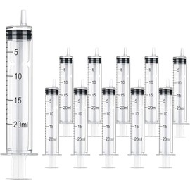 Syringe With Cap,Individually Sealed Syringe,Without NeedlePlastic Syringe, for Scientific Labs Experiment Measuring Liquids,Feed Pets,Oil or Glue Applicator (20MLSyringe With Cap, 14PCS)