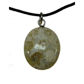 TF Premium Gemstone Pendant for Men and Women, Tumbled Stone Pendant with Eyelet Made of 925 Silver, Chain Pendant with Textile Ribbon, Exclusive Gemstones Finished in Germany, Silver