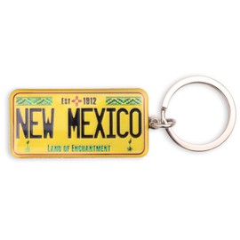 Westmon Works New Mexico Keychain Souvenir Land of Enchantment Est 1912 License Plate Metal Key Ring, Multi, Small