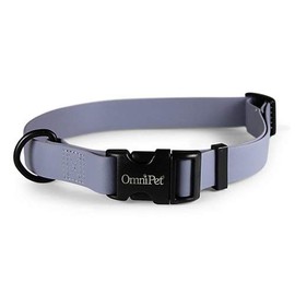 OmniPet - Collar de perro de carnaval, gris, 3/4 pulgadas de ancho, se adapta a tamaño de cuello de 14 a 20 pulgadas, impermeable y resistente al olor, fabricado en Estados Unidos