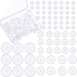 200 Pcs Clear Piercing Disc for Piercing Bump 3/5/ 7/9 mm Clear Silicone Earrings Backs Plastic Disc Pads Stabilizer, Earring Backs Stopper Earlobe Support Patches, 4 Sizes