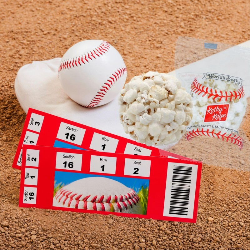 Kathy Kaye Baseball Sweet & Salty 1 oz. Popcorn Balls