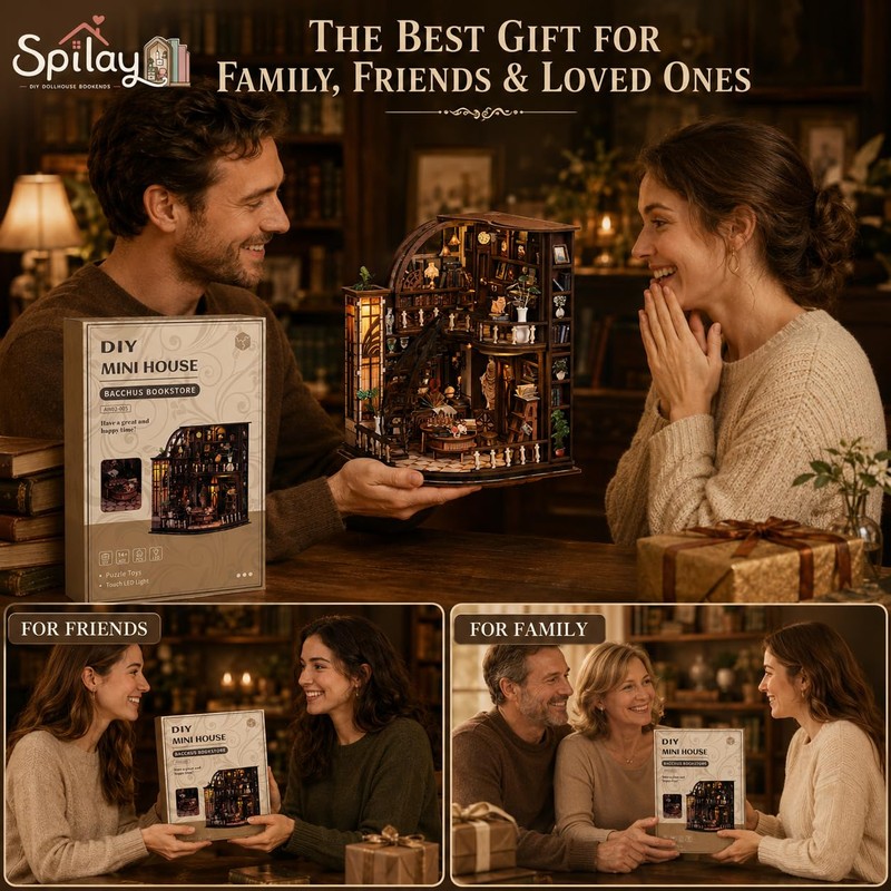 Spilay DIY Miniature House Kit for Adults, Miniature Dollhouse Kit