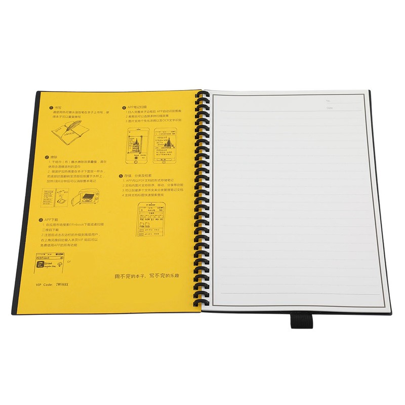 Smart Reusable Erasable Notebook with Pen for Writing Drawing Support