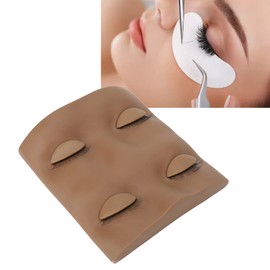 Eyelashes Extension Practice, False Eyelashes Extension Practice Mannequin Head with Removable Eyelids for Makeup Training Cooling Masks Mannequin False Cool and Heat Nursing(Brown)