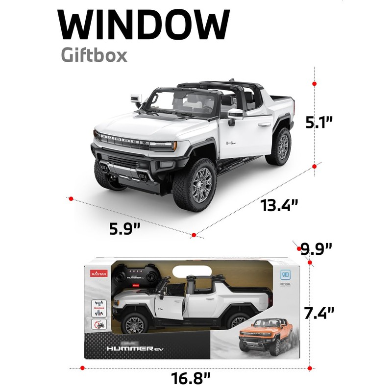 RASTAR 93000 1/16 RC Truck Hummer EV with Openable Doors