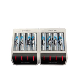 Ansmann Comfort Smart Charger Bundle for 1-8 AA/AAA Rechargeable Batteries