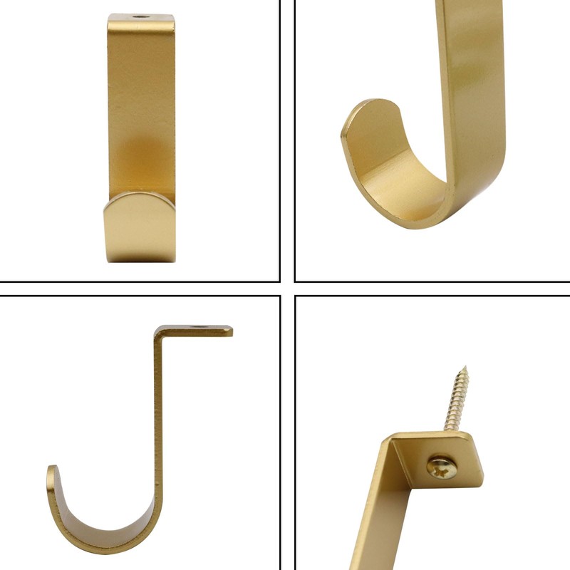 Shonmogar - Soporte para cortina de metal, 3 unidades, dorado,