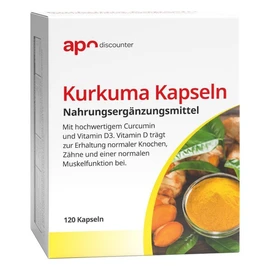 apodiscounter Turmeric Capsules with Vitamin D3 Pack of 120