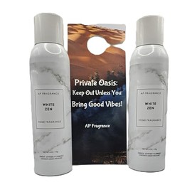 Room Fragrance Air Freshener Spray Concentrated Bathroom, Kitchen, Car, or Office Deodorizer, U.S.- Made by AP Fragrance. Sandalwood scented (2x White Zen)