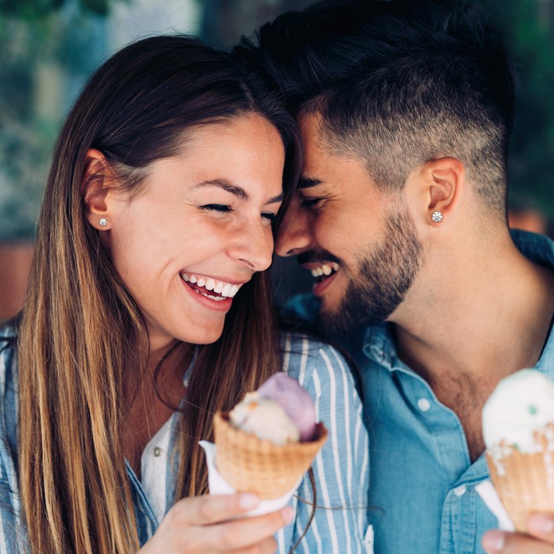 JL LITTLE FOREST 925 Sterling Silver Cubic Zirconia Stud Earrings