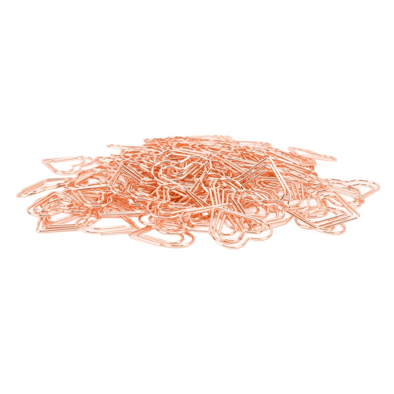100pcs Heart Shape Paper Clips Cute Metal Paper Clips Portable