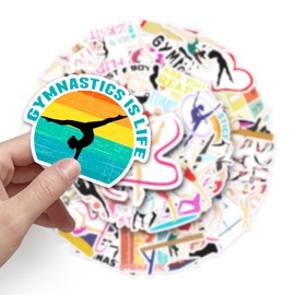 50PCS Stickers for Gymnastics,Gym Stickers,Teens Boys and Girls Sticker Pack Vinyl Skateboard Guitar Door Laptop Luggage Car Bike Water Bottle Birthday Party Supplies Stickers