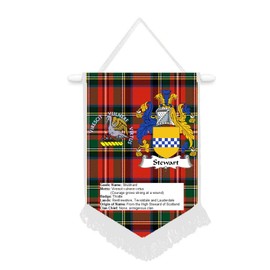 Stewart Scottish Clan Scotland Car/Wall Pennant With White Border Great Souvenir