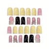 QQPPOLIU 3d short press on nails square fake nails with