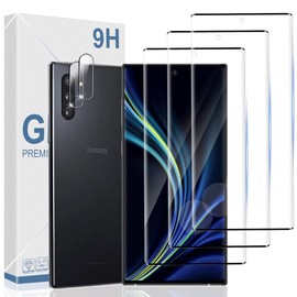 YIDWED 3+2 Pack For Note 10 Screen Protector With Camera Lens Protector,9H Hardness 3D Curved Clear Screen Supports Fingerprint Unlocking Suitable For Note 10 Screen Protector 6.3 Inche