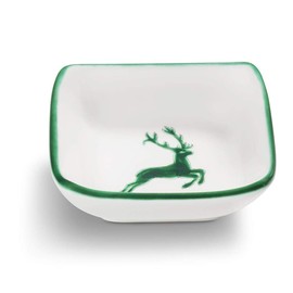 GMUNDNER KERAMIK Manufaktur 0324SAQU09 Green Deer Schälchen quadratisch 9 x 9 cm
