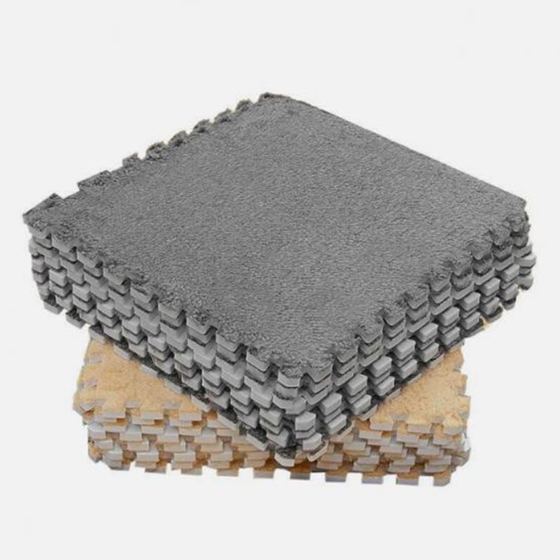 10Pcs Plush Foam Interlocking Carpet Tiles 11.8 X 11.8in Anti