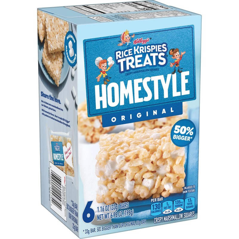 Rice Krispies Treats Homestyle Marshmallow Snack Bars, Kids Snacks, School