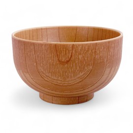 J-kitchens Miso Soup Bowl 12.6 fl oz (370 cc), 4.8 x 3.0 inches (12.2 x 7.6 cm), Heat Resistant, 120 % Wood, Preferred Bowl, Wood Grain Brush, Made in Japan