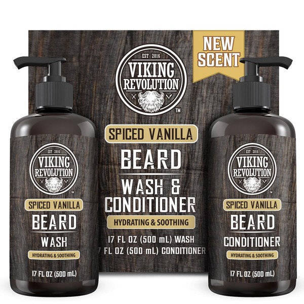 Viking Revolution Beard Wash and Beard Conditioner for Men with