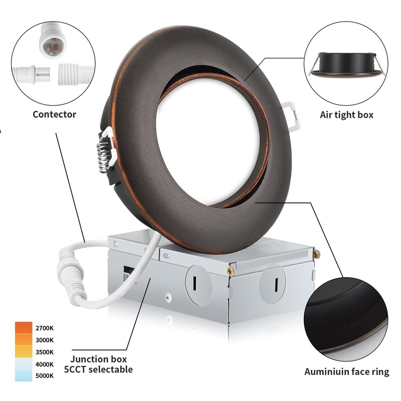 KnLnny Ware Oil Rubbed Bronze 4 Inch Led Recessed Lights
