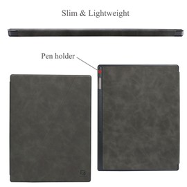 ZhaoCo Case for reMarkable Paper Pro Tablet 11.8" 2024 Released, Slim Lightweight Protective Book Folio Stand Cover with Built-in Pen Holder - Gray