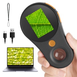 Adiwo Digital Microscope, USB Digital Mini Pocket Laboratory Portable Microscope(Hand-held), 2.0 inch Screen IPS, with 500X Magnifying Glass, for Plant Growth, Bringing Fun to Explore and Learn, Black