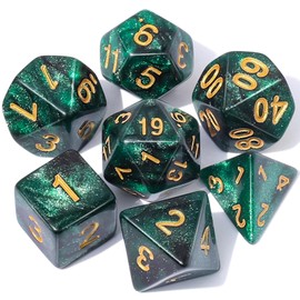 CiaraQ DND Polyhedral Dice Set with a Black Dice Bag for D&D RPG MTG Role Playing Table Games