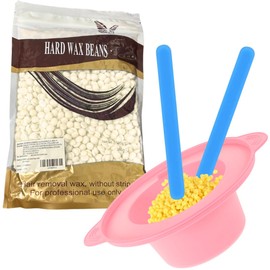 Kit Depilar 300gr Cera Española y Tarro Para Cera Perlas para Depilacion Sin Dolor Rostro Piernas Axilas Zona Intima (300 Gramos, Cream)