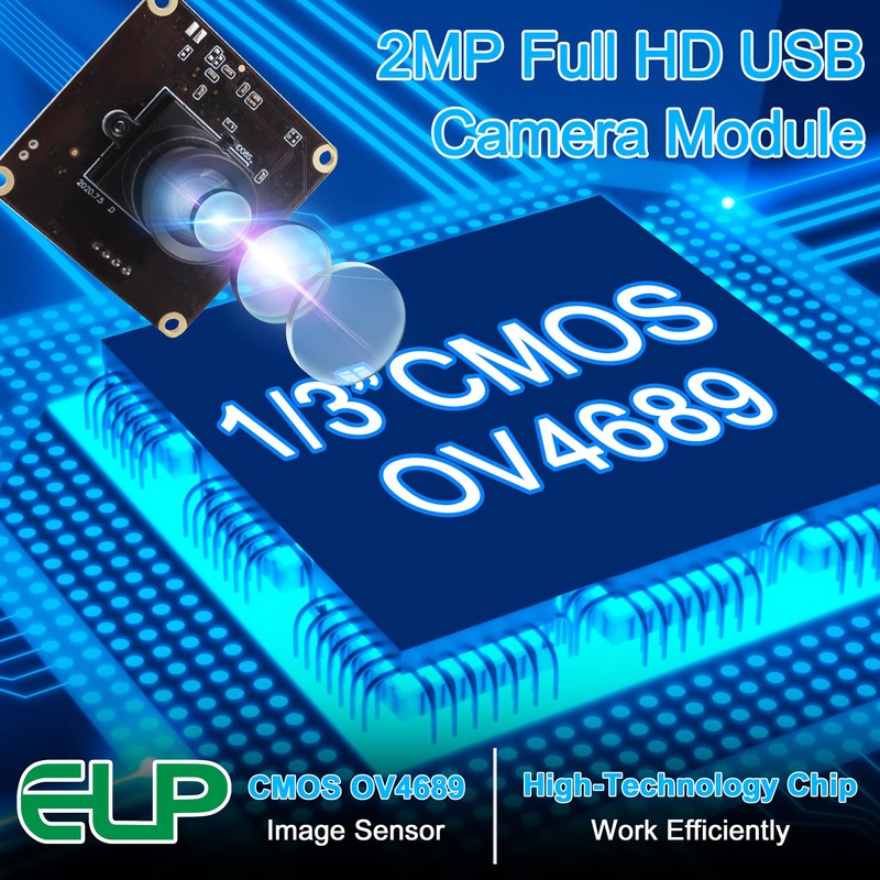 ELP High Speed USB Camera 1080P Lightburn Camera for Computer