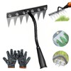 Weeding Rake, 7 Teeth Weed Rake, Garden Rakes Heavy Duty,