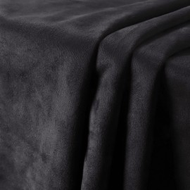 SBWLKJ Suede Upholstery Fabric Black 64"×40" Double-Side Smooth Material