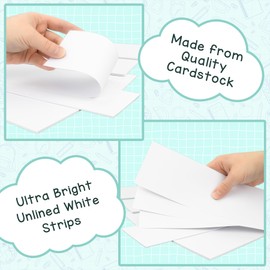 Hygloss Products White Sentence Strips - Great for Kids Arts and Crafts, Decorations, Classroom Activities - Cardstock - Unlined Thin Strip - 3" High x 23" Long Size - 50 Pieces