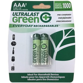 Ultralast ULGED2AAA AAA Green Precharged Ready-to-Use Rechargeable Batteries