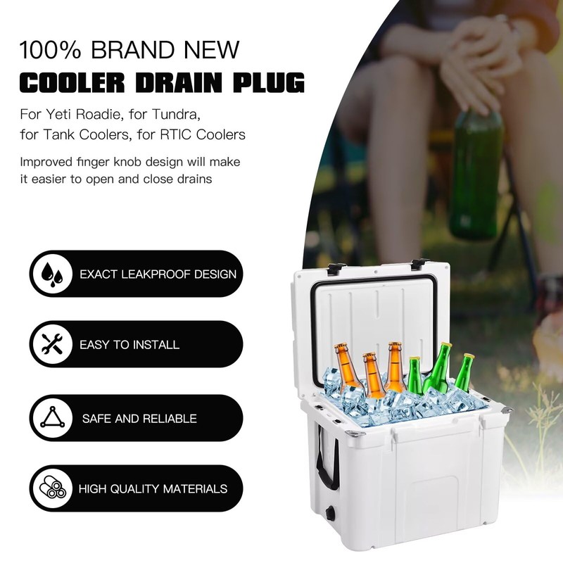 4X Cooler Plug for Y*TI, Black Leak Proof Drain Replacement