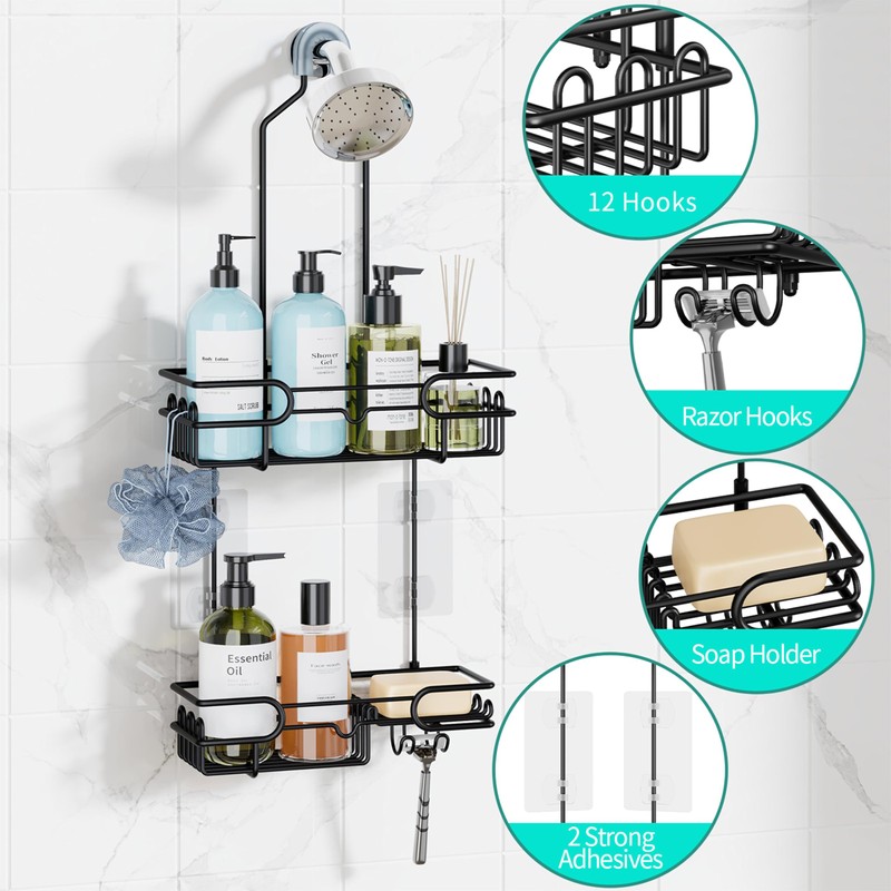 HapiRm Hanging Shower Caddy Organizer - Bathroom Organizer with 12