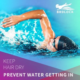 2 Pack Extra Large Swim Cap for Long Hair Braids Dreadlocs Waterproof Silicone Swimming Cap (Large, Black,Windsor Wine)