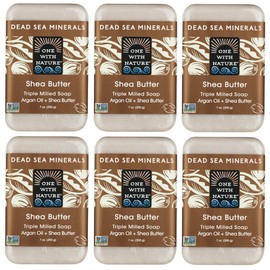 One With Nature Shea Butter Dead Sea Mineral Soap, 7 Ounce Bars (Pack of 6)