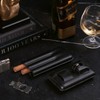 Executive C243B Black Leather 3 Piece Cigar Case Holder with