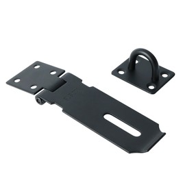 Sayayo Padlock Hasp Door Clasp Door Lock Gate Latch 4 Inches, Stainless Steel Matte Black, EMS9B