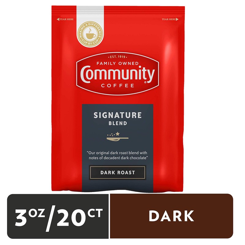 Community Coffee Signature Blend Dark Roast Ground Coffee Fractional Packs,